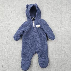 The North Face One Piece Campshire Infant 0-3 Months Blue Bear Fleece Bunting